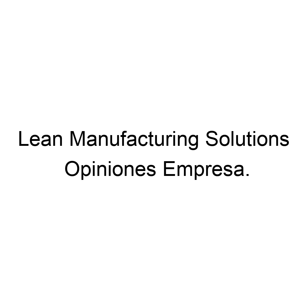 Opiniones Lean Manufacturing Solutions, 928791166