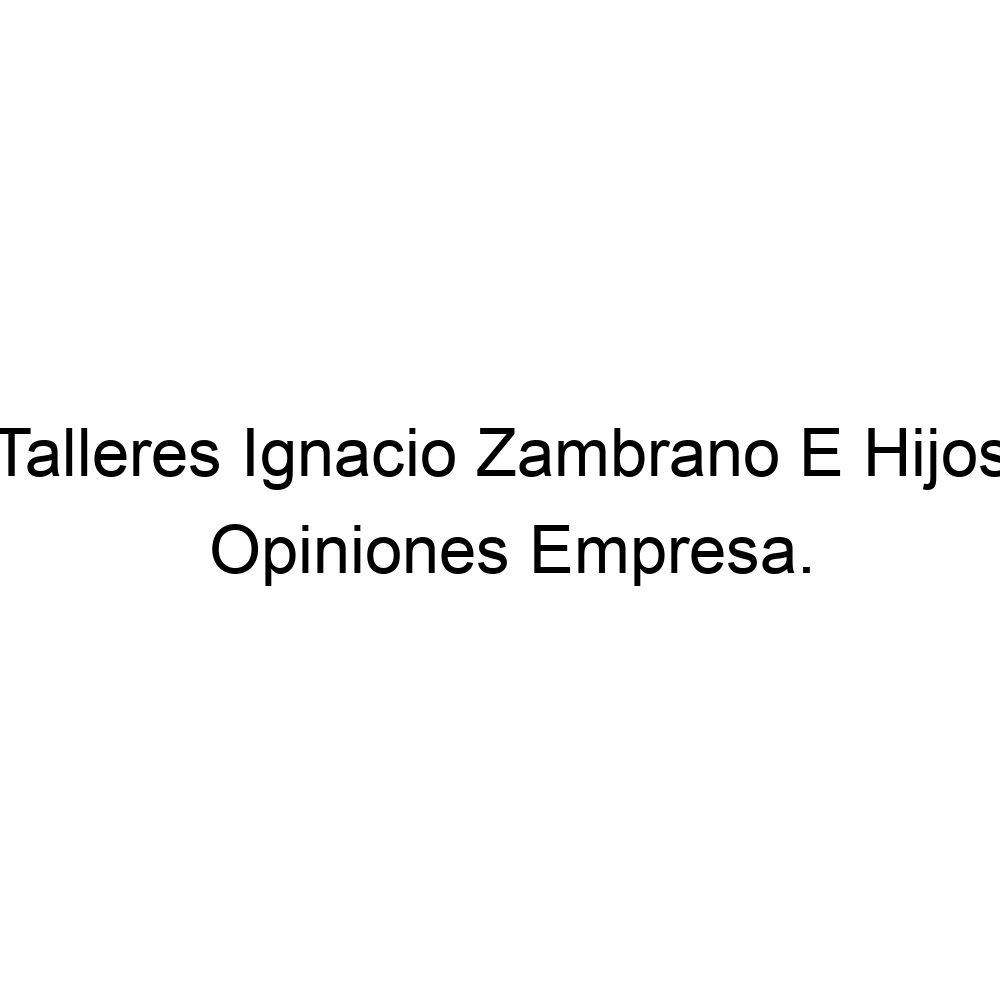 Opiniones Talleres Ignacio Zambrano E Hijos, 924237305